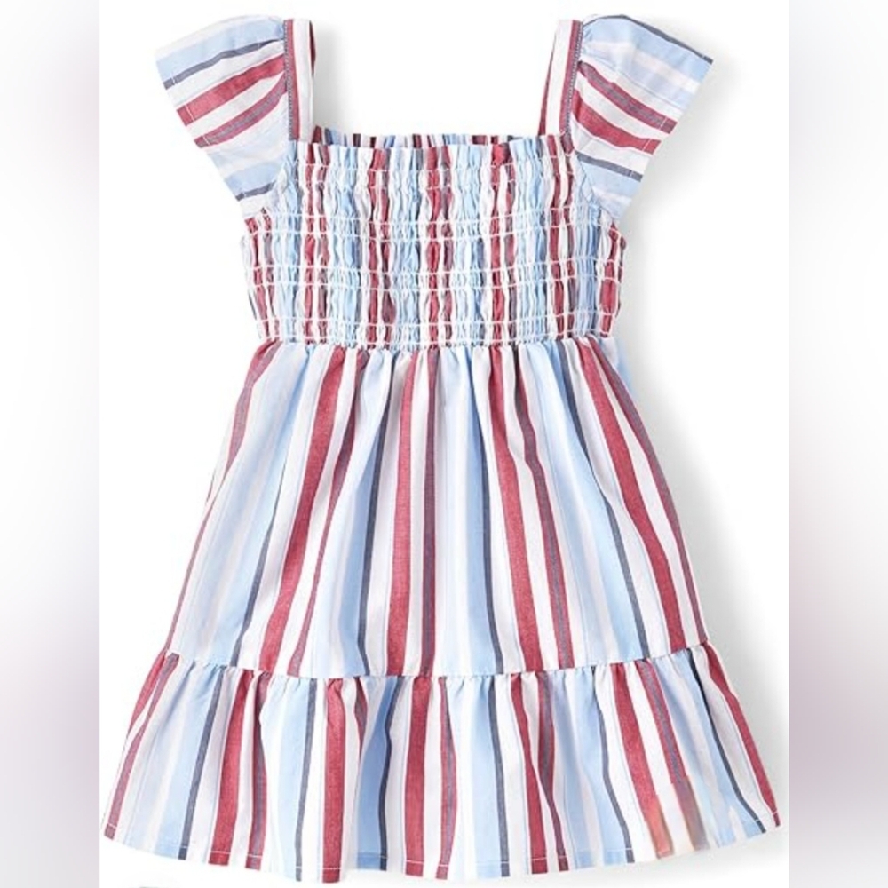 The Children's Place Red and Blue Smocked Sundress